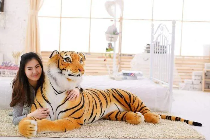 30-120 cm Riesen Schwarzer Leopard Panther Plüsch Spielzeug Weiches Stofftier Kissen Tier Puppe Gelb Weiß Tiger Spielzeug für Kinder