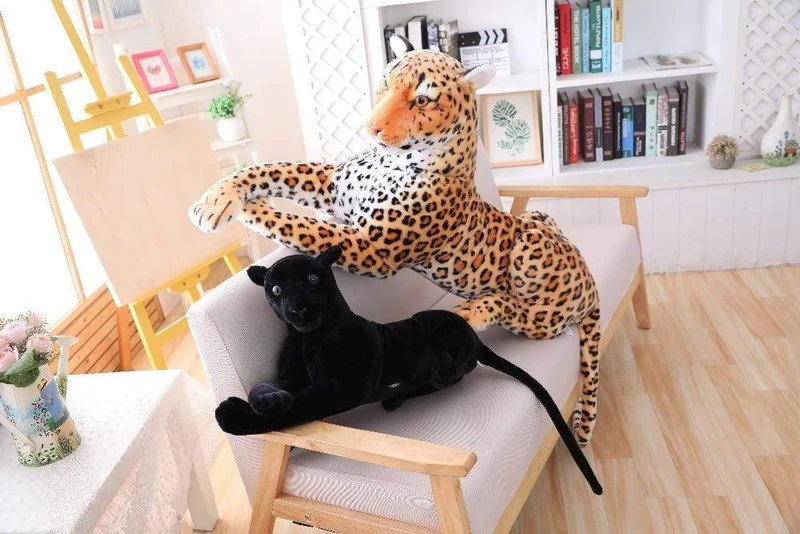 30-120 cm Riesen Schwarzer Leopard Panther Plüsch Spielzeug Weiches Stofftier Kissen Tier Puppe Gelb Weiß Tiger Spielzeug für Kinder