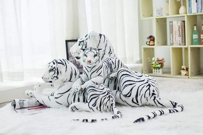 30-120 cm Riesen Schwarzer Leopard Panther Plüsch Spielzeug Weiches Stofftier Kissen Tier Puppe Gelb Weiß Tiger Spielzeug für Kinder
