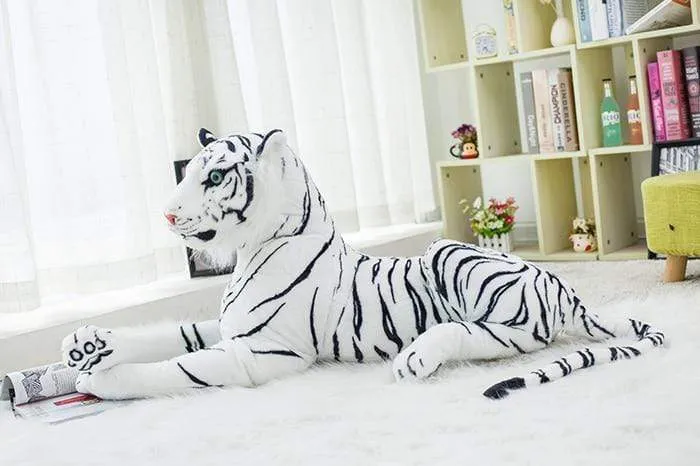 30-120 cm Riesen Schwarzer Leopard Panther Plüsch Spielzeug Weiches Stofftier Kissen Tier Puppe Gelb Weiß Tiger Spielzeug für Kinder