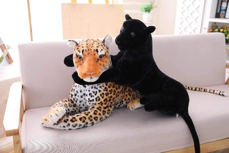 30-120 cm Riesen Schwarzer Leopard Panther Plüsch Spielzeug Weiches Stofftier Kissen Tier Puppe Gelb Weiß Tiger Spielzeug für Kinder