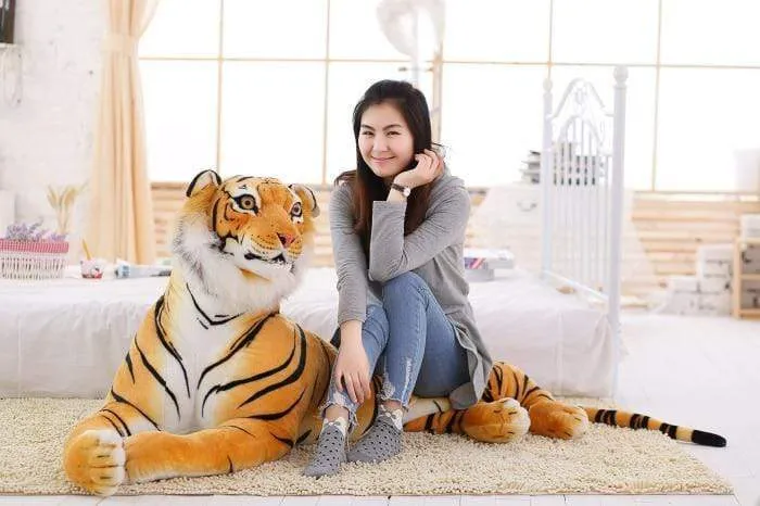 30-120 cm Riesen Schwarzer Leopard Panther Plüsch Spielzeug Weiches Stofftier Kissen Tier Puppe Gelb Weiß Tiger Spielzeug für Kinder
