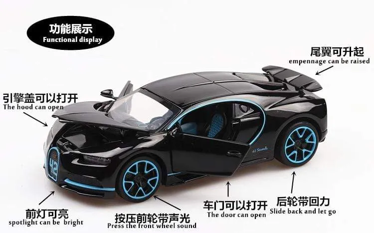 1:32 Spielzeugauto Bugatti Chiron Metallspielzeug Auto aus Legierung Druckguss & Spielzeugfahrzeuge Automodell Miniaturmodell Autospielzeug für Kinder