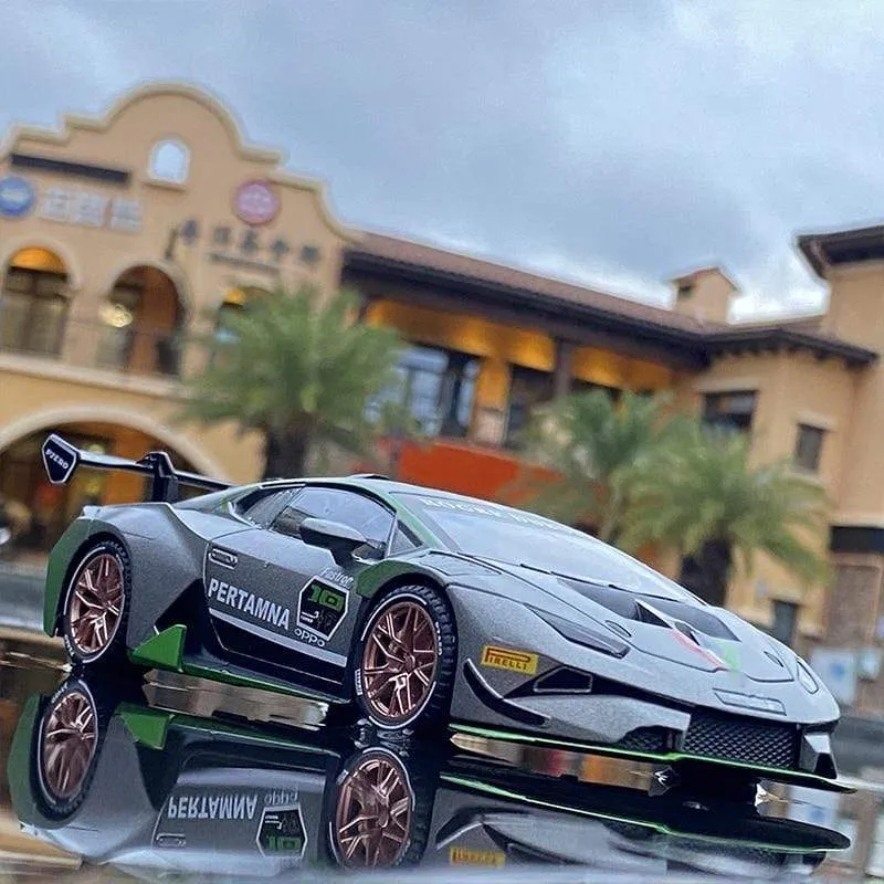 1:32 HURACAN ST EVO Legierung Sportwagen Modell Druckguss & Spielzeugfahrzeug Metall Spielzeugauto Modell Simulation Sound Licht Sammlung Kinder Geschenk