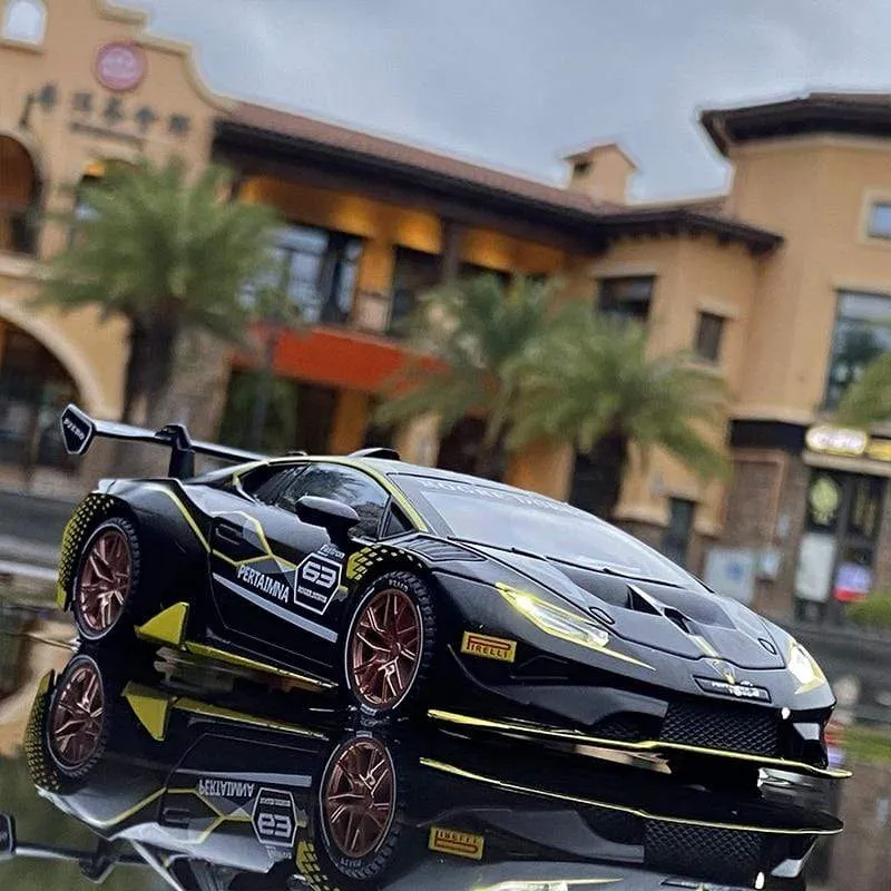 1:32 HURACAN ST EVO Legierung Sportwagen Modell Druckguss & Spielzeugfahrzeug Metall Spielzeugauto Modell Simulation Sound Licht Sammlung Kinder Geschenk