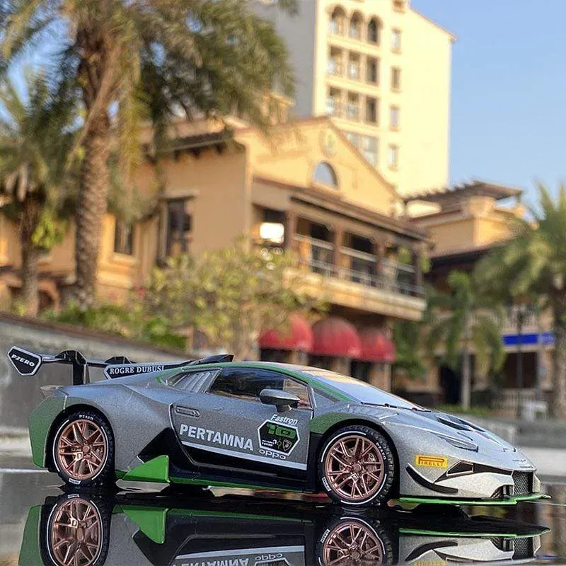 1:32 HURACAN ST EVO Legierung Sportwagen Modell Druckguss & Spielzeugfahrzeug Metall Spielzeugauto Modell Simulation Sound Licht Sammlung Kinder Geschenk