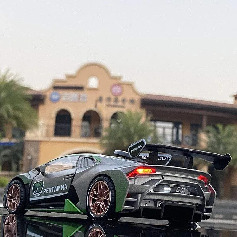 1:32 HURACAN ST EVO Legierung Sportwagen Modell Druckguss & Spielzeugfahrzeug Metall Spielzeugauto Modell Simulation Sound Licht Sammlung Kinder Geschenk