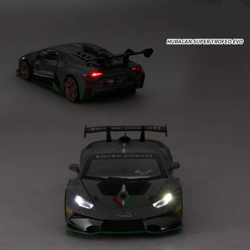 1:32 HURACAN ST EVO Legierung Sportwagen Modell Druckguss & Spielzeugfahrzeug Metall Spielzeugauto Modell Simulation Sound Licht Sammlung Kinder Geschenk