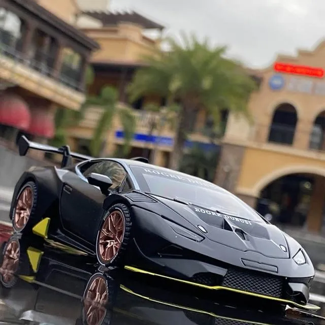 1:32 HURACAN ST EVO Legierung Sportwagen Modell Druckguss & Spielzeugfahrzeug Metall Spielzeugauto Modell Simulation Sound Licht Sammlung Kinder Geschenk