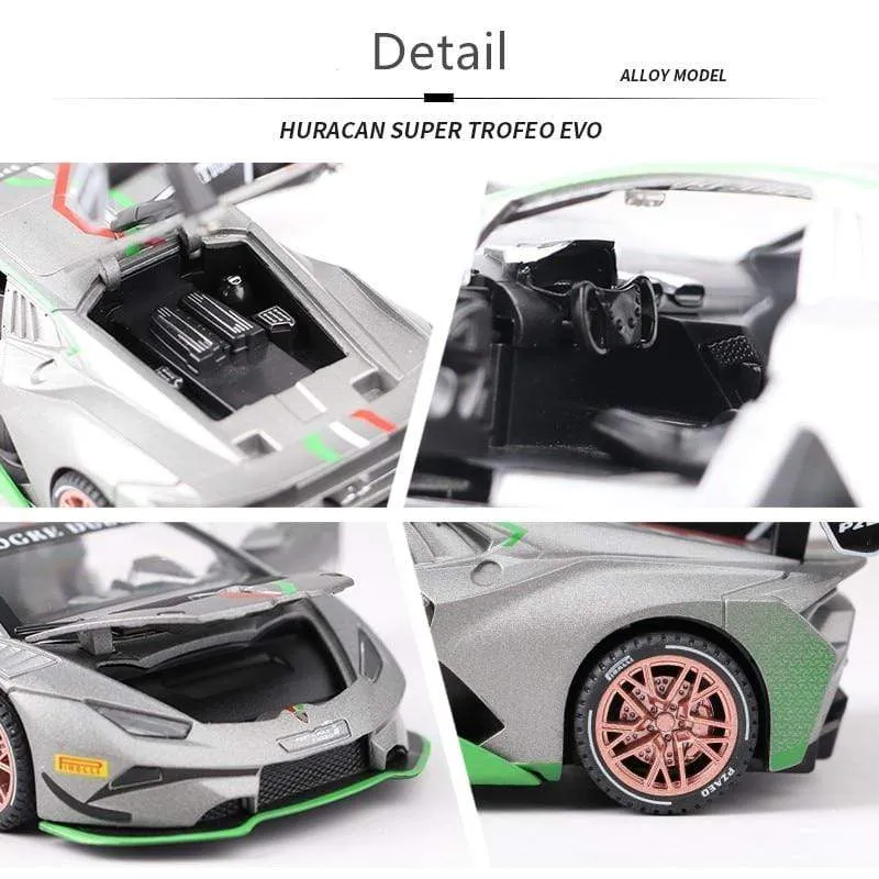 1:32 HURACAN ST EVO Legierung Sportwagen Modell Druckguss & Spielzeugfahrzeug Metall Spielzeugauto Modell Simulation Sound Licht Sammlung Kinder Geschenk