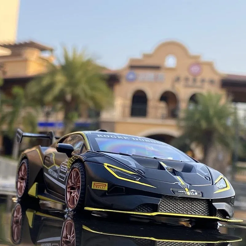 1:32 HURACAN ST EVO Legierung Sportwagen Modell Druckguss & Spielzeugfahrzeug Metall Spielzeugauto Modell Simulation Sound Licht Sammlung Kinder Geschenk