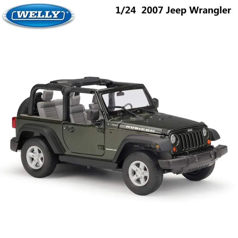 Modellauto 1:24 Maßstab 2007 Jeep Wrangler Diecast Car Simulator Legierung Off-Road Metall Klassisches Spielzeugauto Für Kindergeschenksammlung