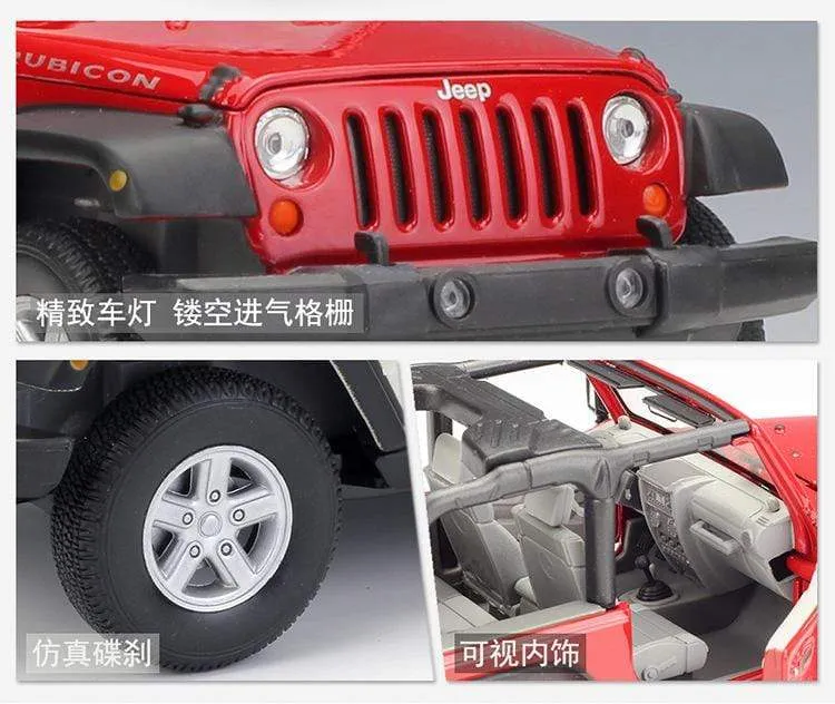 Modellauto 1:24 Maßstab 2007 Jeep Wrangler Diecast Car Simulator Legierung Off-Road Metall Klassisches Spielzeugauto Für Kindergeschenksammlung