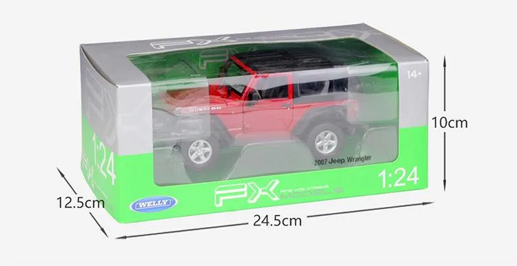Modellauto 1:24 Maßstab 2007 Jeep Wrangler Diecast Car Simulator Legierung Off-Road Metall Klassisches Spielzeugauto Für Kindergeschenksammlung