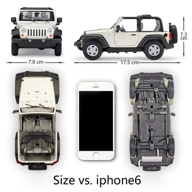 Modellauto 1:24 Maßstab 2007 Jeep Wrangler Diecast Car Simulator Legierung Off-Road Metall Klassisches Spielzeugauto Für Kindergeschenksammlung