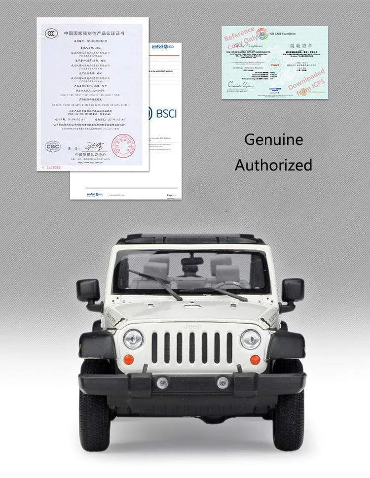 Modellauto 1:24 Maßstab 2007 Jeep Wrangler Diecast Car Simulator Legierung Off-Road Metall Klassisches Spielzeugauto Für Kindergeschenksammlung