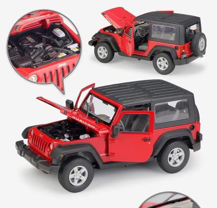 Modellauto 1:24 Maßstab 2007 Jeep Wrangler Diecast Car Simulator Legierung Off-Road Metall Klassisches Spielzeugauto Für Kindergeschenksammlung