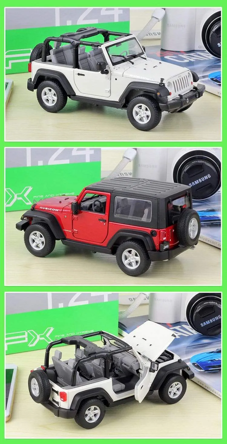 Modellauto 1:24 Maßstab 2007 Jeep Wrangler Diecast Car Simulator Legierung Off-Road Metall Klassisches Spielzeugauto Für Kindergeschenksammlung