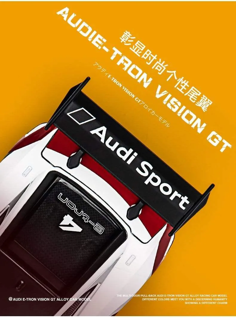 1:32 Audi Automodell GT Le Mans Racing Simulation Legierung Zurückziehen von Sound und Lichttür Kinderspielzeugauto aus Metall Geburtstagsgeschenk