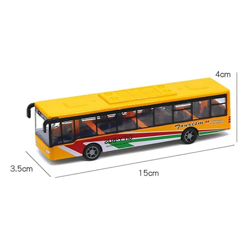 Legierung Mini Simulation Pull Back Auto Bus Modell Desktop Decor Kinder Sammler Spielzeug Miniatur Größe Bus Modell Spielzeug Für Kinder Geschenke