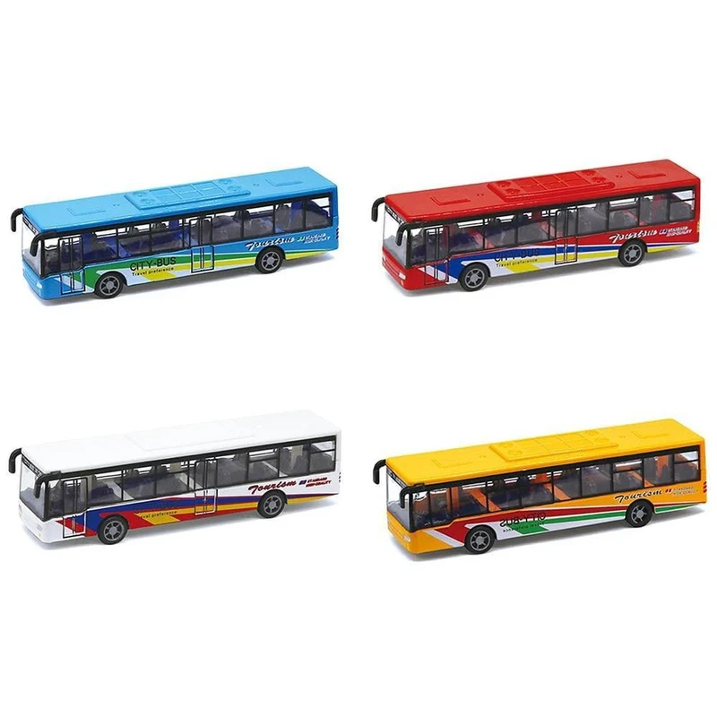 Legierung Mini Simulation Pull Back Auto Bus Modell Desktop Decor Kinder Sammler Spielzeug Miniatur Größe Bus Modell Spielzeug Für Kinder Geschenke