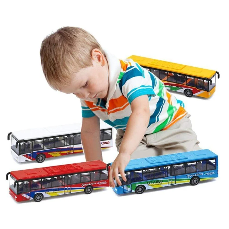 Legierung Mini Simulation Pull Back Auto Bus Modell Desktop Decor Kinder Sammler Spielzeug Miniatur Größe Bus Modell Spielzeug Für Kinder Geschenke