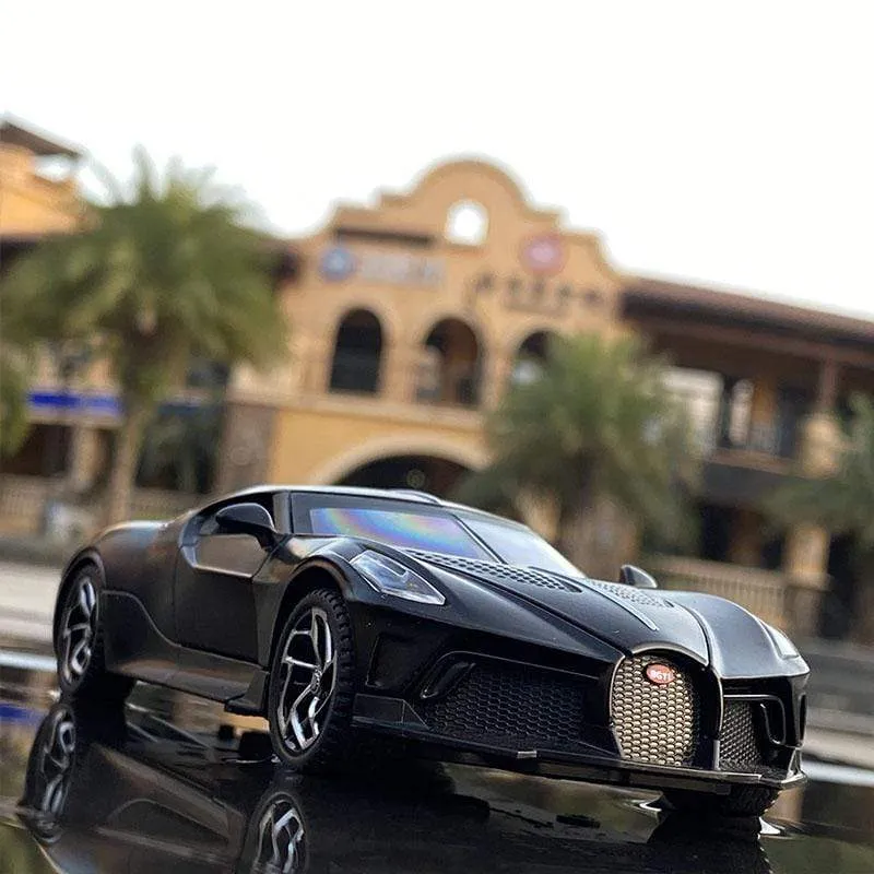 1:32 Bugatti Lavoiturenoire Sportwagenmodell aus Legierung, Druckguss- und Spielzeugfahrzeuge, Metallautomodell, Simulation, Ton, Licht, Kinderspielzeug, Geschenk