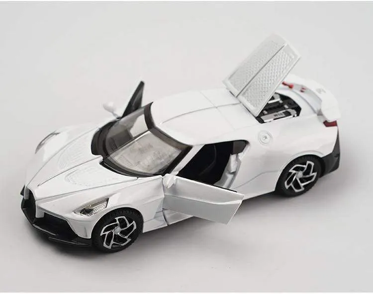 1:32 Bugatti Lavoiturenoire Sportwagenmodell aus Legierung, Druckguss- und Spielzeugfahrzeuge, Metallautomodell, Simulation, Ton, Licht, Kinderspielzeug, Geschenk