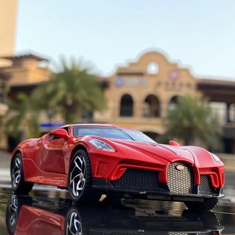 1:32 Bugatti Lavoiturenoire Sportwagenmodell aus Legierung, Druckguss- und Spielzeugfahrzeuge, Metallautomodell, Simulation, Ton, Licht, Kinderspielzeug, Geschenk