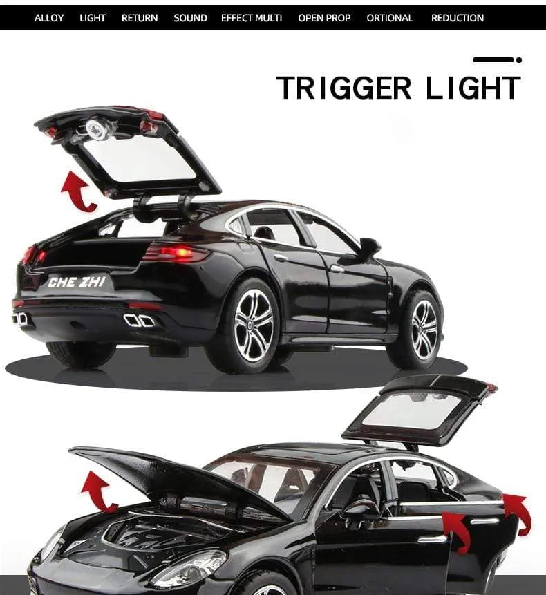 1:32 Porsche Panamera Coupé Automodell aus Legierung, Druckguss-Spielzeugfahrzeuge, Automodell aus Metall, Simulation, Sound-/Lichtsammlung, Kindergeschenk