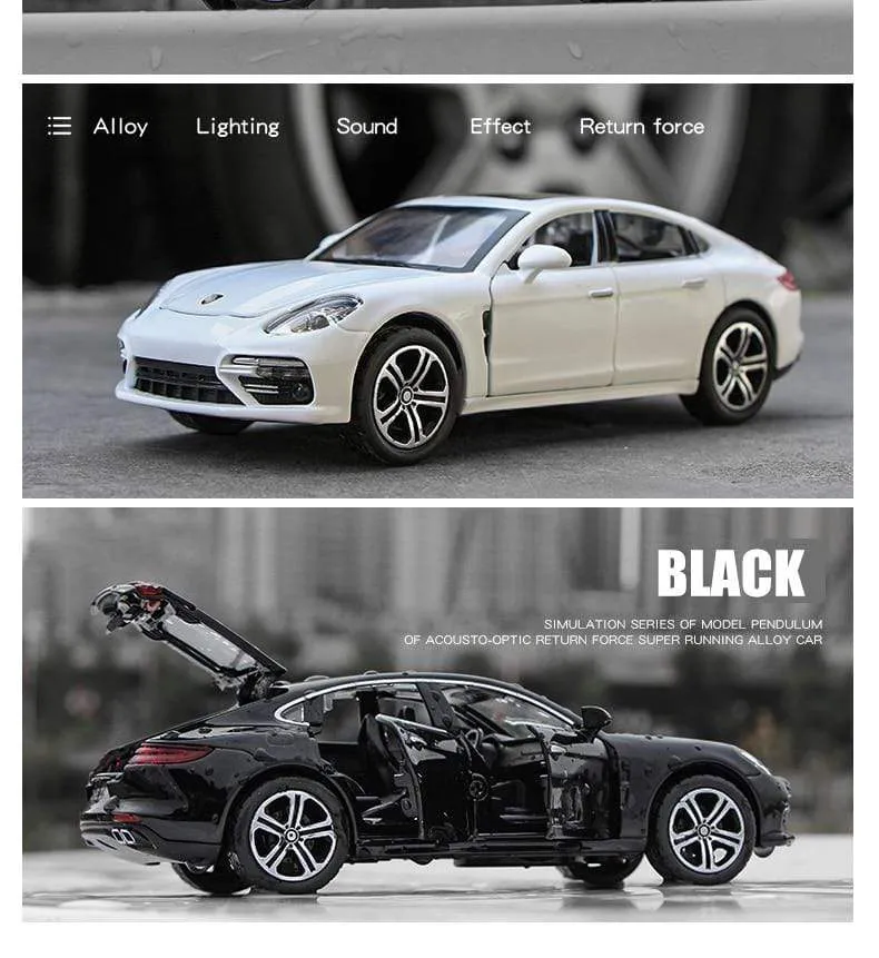 1:32 Porsche Panamera Coupé Automodell aus Legierung, Druckguss-Spielzeugfahrzeuge, Automodell aus Metall, Simulation, Sound-/Lichtsammlung, Kindergeschenk