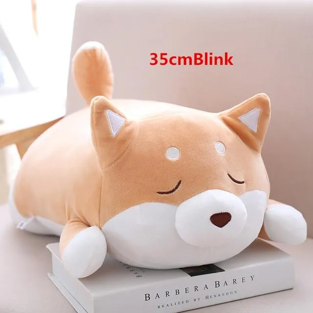 Süßes Corgi-Hundepuppenkissen, Shiba Inu-Plüschtier mit schlafender Puppe, Kuscheltierkissen, Geschenk für Baby, 35 cm