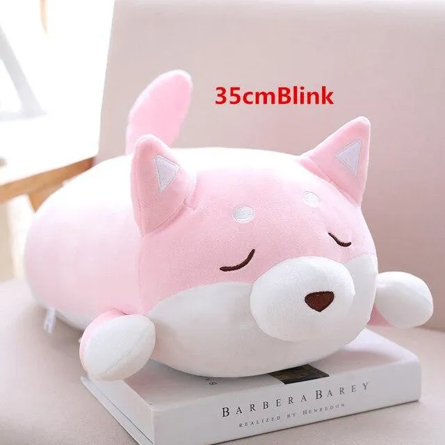 Süßes Corgi-Hundepuppenkissen, Shiba Inu-Plüschtier mit schlafender Puppe, Kuscheltierkissen, Geschenk für Baby, 35 cm