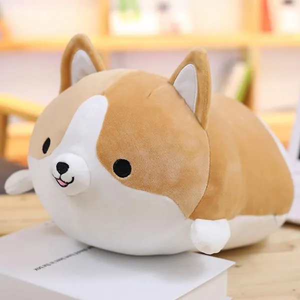 Süßes Corgi-Hundepuppenkissen, Shiba Inu-Plüschtier mit schlafender Puppe, Kuscheltierkissen, Geschenk für Baby, 35 cm