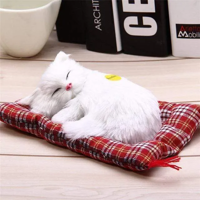 Kuscheltiere Schöne Simulation Tierpuppe Plüsch Faule schlafende Katzen Plüschtier mit Sound Wohndekoration