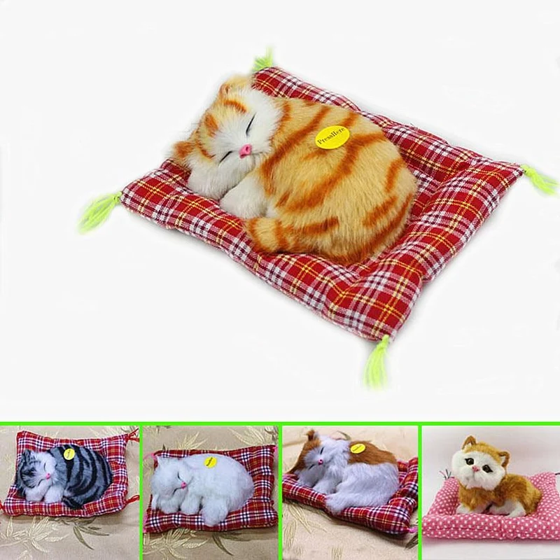 Kuscheltiere Schöne Simulation Tierpuppe Plüsch Faule schlafende Katzen Plüschtier mit Sound Wohndekoration