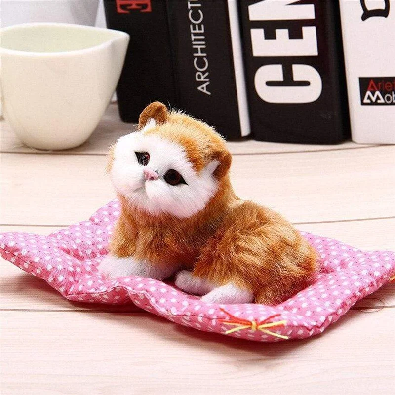Kuscheltiere Schöne Simulation Tierpuppe Plüsch Faule schlafende Katzen Plüschtier mit Sound Wohndekoration