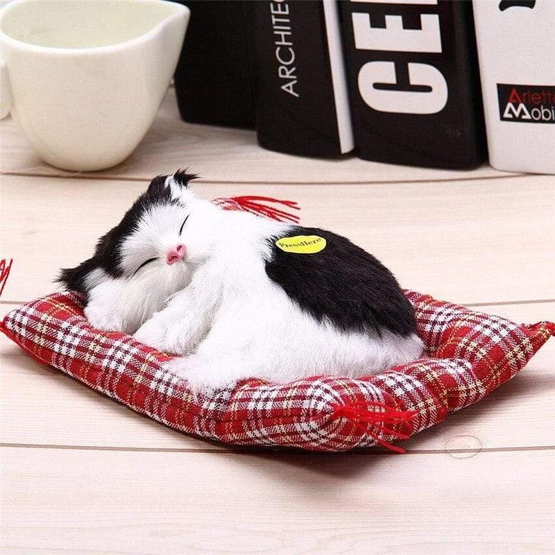 Kuscheltiere Schöne Simulation Tierpuppe Plüsch Faule schlafende Katzen Plüschtier mit Sound Wohndekoration