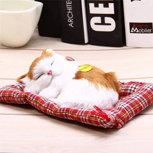 Kuscheltiere Schöne Simulation Tierpuppe Plüsch Faule schlafende Katzen Plüschtier mit Sound Wohndekoration