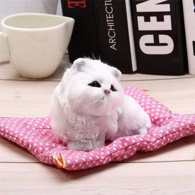 Kuscheltiere Schöne Simulation Tierpuppe Plüsch Faule schlafende Katzen Plüschtier mit Sound Wohndekoration