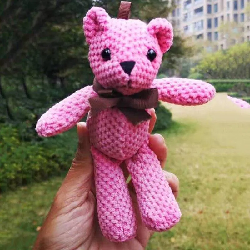 Cartoon Teddybär Kaninchen Plüschtiere Netter Hase Schlüsselanhänger Anhänger Puppe Weiches Stofftier Plüschtier Hochzeit Geburtstag Dekor