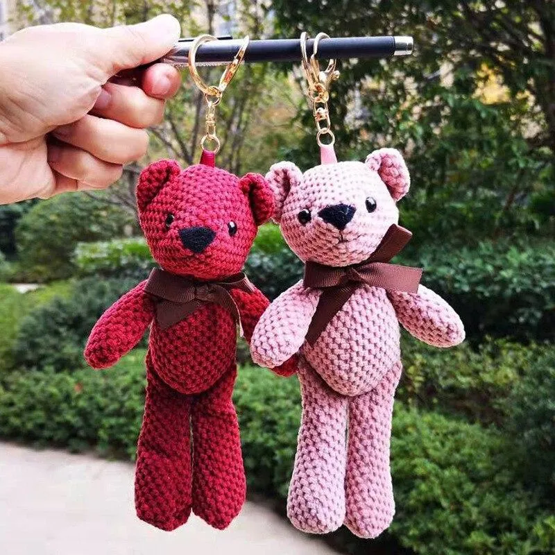 Cartoon Teddybär Kaninchen Plüschtiere Netter Hase Schlüsselanhänger Anhänger Puppe Weiches Stofftier Plüschtier Hochzeit Geburtstag Dekor