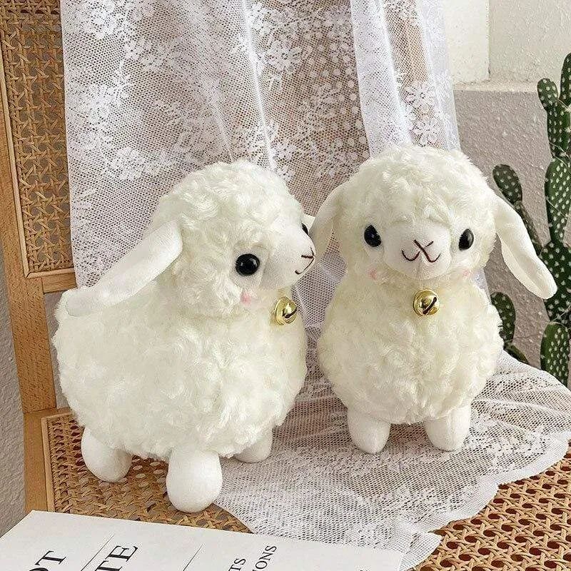 23 cm weißes Schaf-Plüschtier, süßes Baby-Tier-Püppchen, weiche Stoffpuppe aus Baumwolle, Plüschtiere für Zuhause, Schlafkamerad, Plüschtiere
