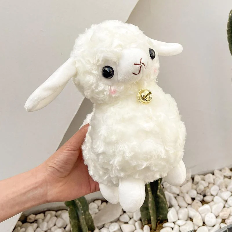 23 cm weißes Schaf-Plüschtier, süßes Baby-Tier-Püppchen, weiche Stoffpuppe aus Baumwolle, Plüschtiere für Zuhause, Schlafkamerad, Plüschtiere
