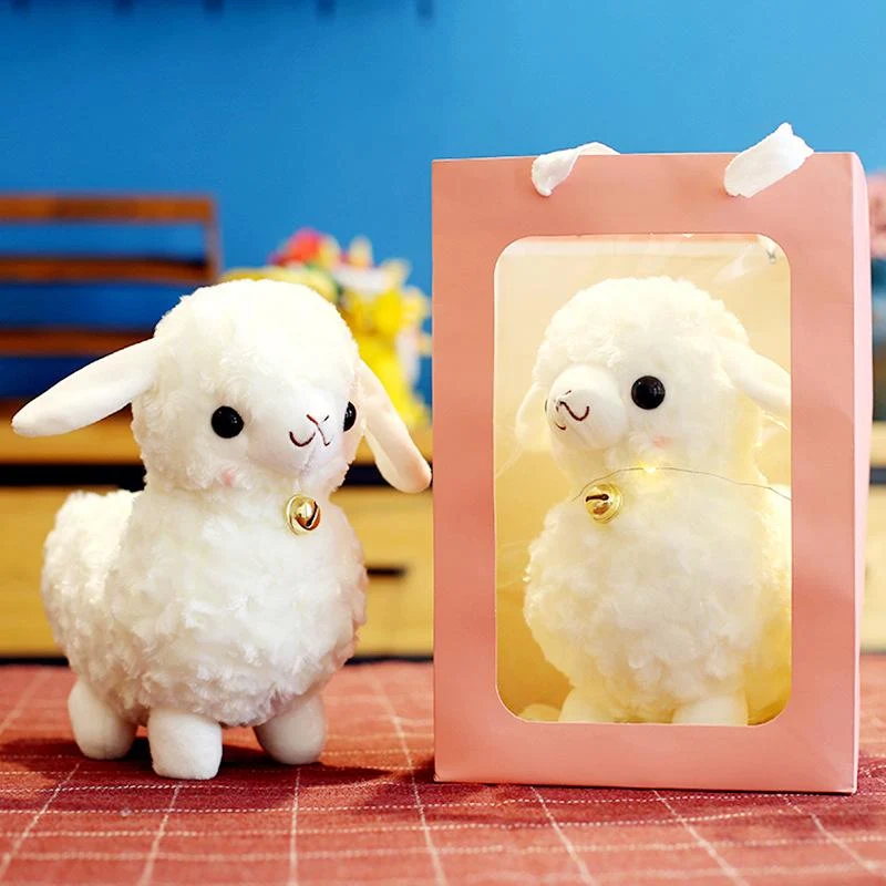 23 cm weißes Schaf-Plüschtier, süßes Baby-Tier-Püppchen, weiche Stoffpuppe aus Baumwolle, Plüschtiere für Zuhause, Schlafkamerad, Plüschtiere