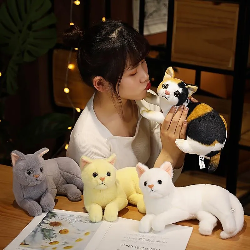Simulation Kissen Katze Plüschtiere Realistische Tier Haustier Kinder Dekoration Urlaub Weihnachtsgeschenk