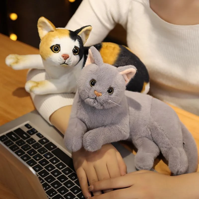 Simulation Kissen Katze Plüschtiere Realistische Tier Haustier Kinder Dekoration Urlaub Weihnachtsgeschenk