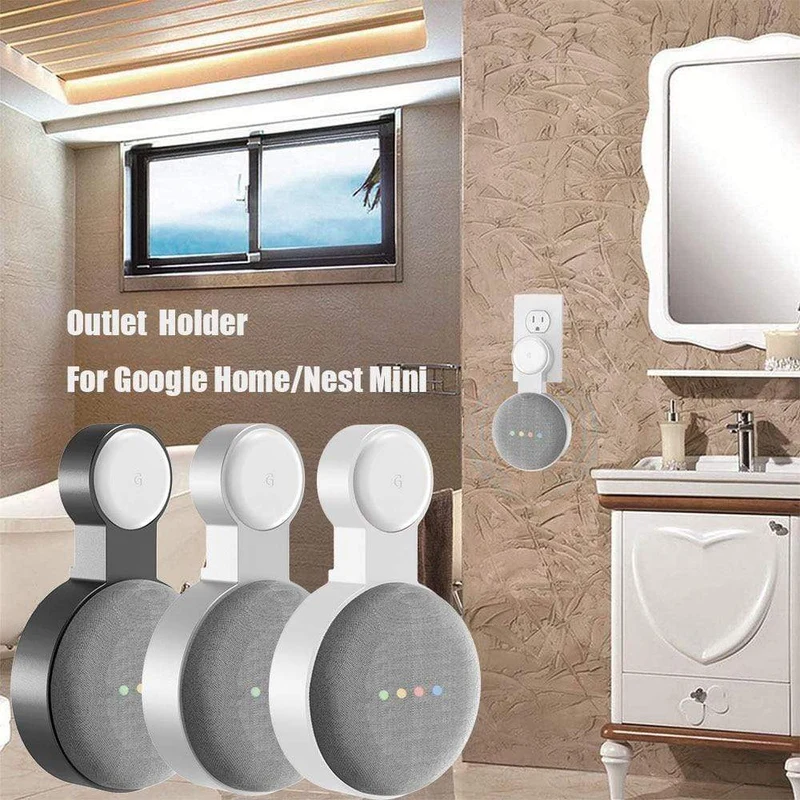 Steckdosen-Wandhalterung für Google Home Mini (1. Generation), Google Nest Mini (2. Generation), Kabelmanagement für Google Mini Smart Speaker