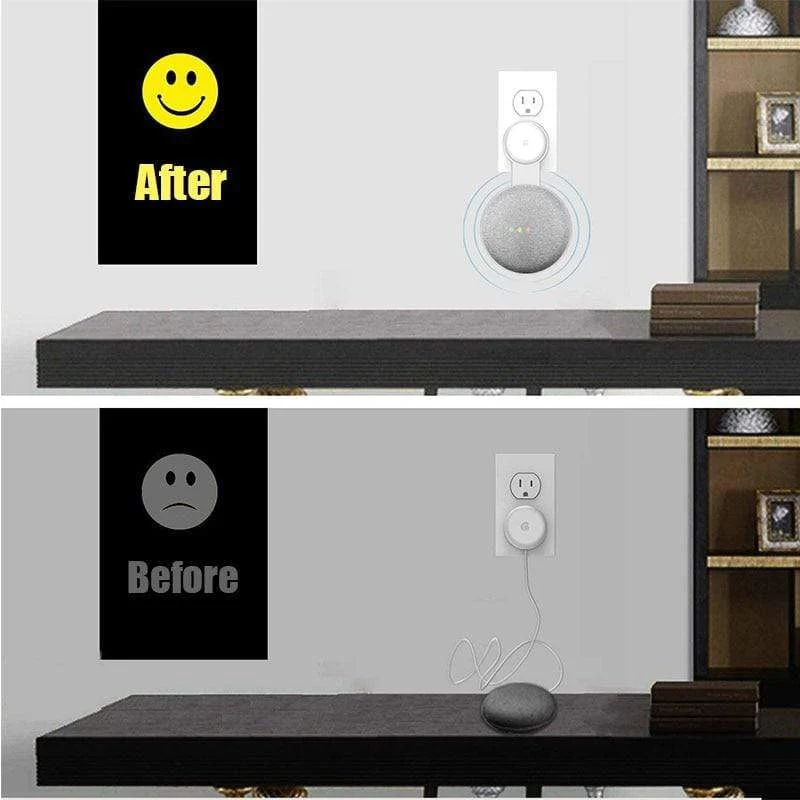Steckdosen-Wandhalterung für Google Home Mini (1. Generation), Google Nest Mini (2. Generation), Kabelmanagement für Google Mini Smart Speaker