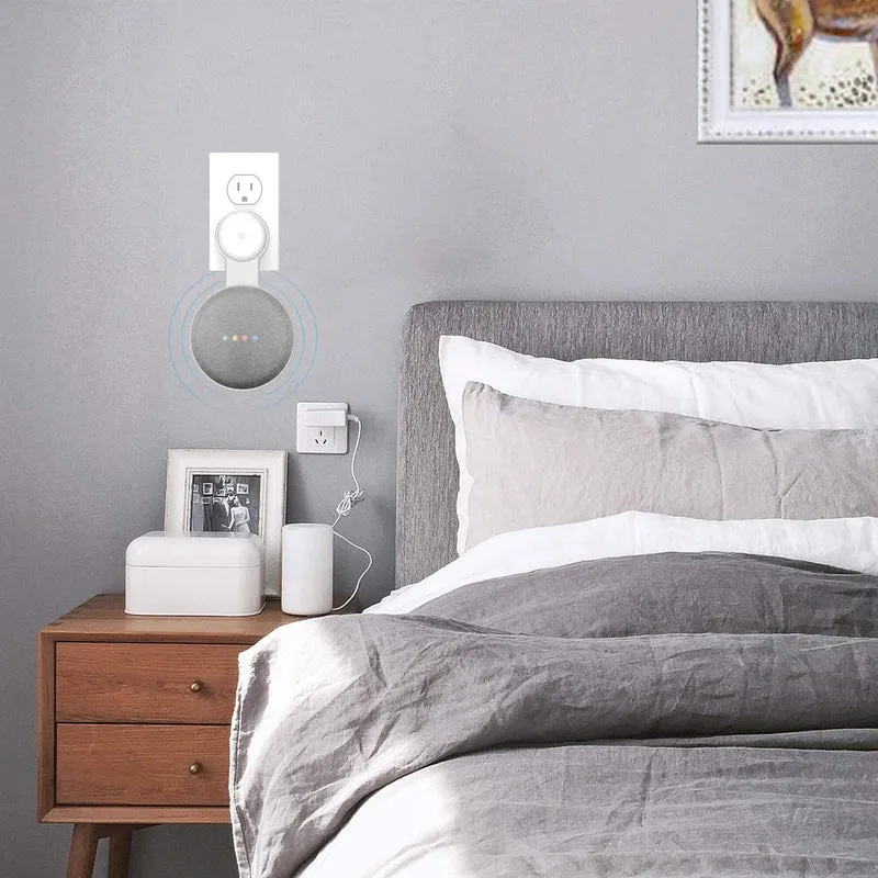 Steckdosen-Wandhalterung für Google Home Mini (1. Generation), Google Nest Mini (2. Generation), Kabelmanagement für Google Mini Smart Speaker